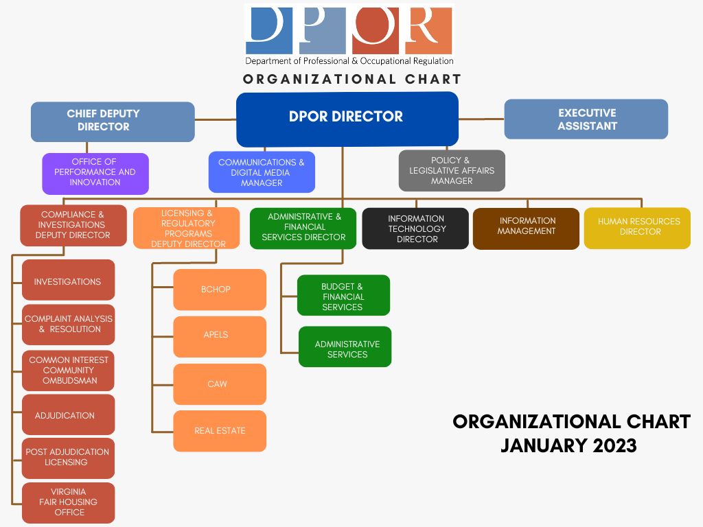 Organization Chart Virginia Department of Professional and